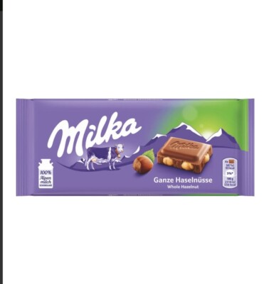 MILKA Chocolate Bars Whole Hazelnut x 17 Bars 100g---Free Shipping---