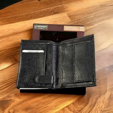 Leder- Portafoglio Slim Wallet Made in German Livergy Leather Nero 