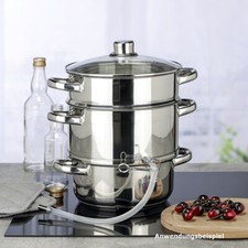 Dampfentsafter 3-tlg. 6 Liter aus Edelstahl Entsafter Saftpresse Fruchtentsafter