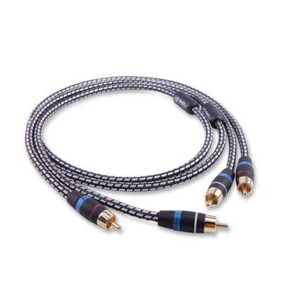 1 pair RCA audio cable 2 RCA to 2 RCA Interconnect Cable HIFI Stereo 4N OFC Male