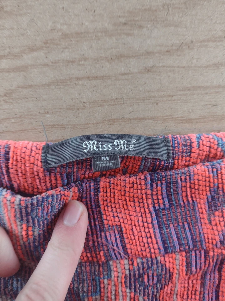 Falda Miss Me Talla M Rosa Sobre la Rodilla Lápiz Algodón Foto 3 de 4