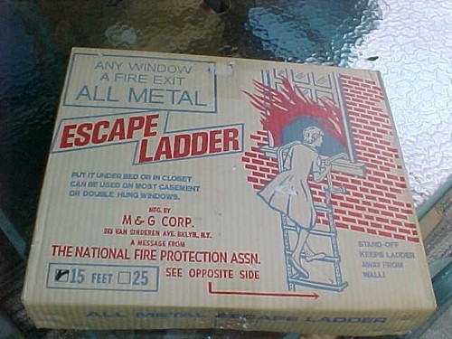 Fire Escape Ladder 2 Story 15 Ft. Steel Chain Aluminum Hook-Over M&G Corporation