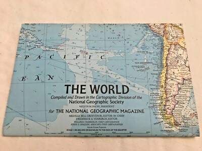 National Geographic December 1970 Map/Poster How Man Pollute The World Pollution