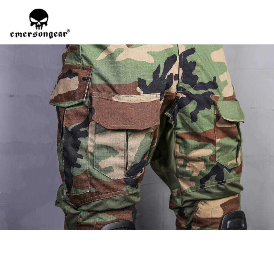 Emersongear G3 Combat Pants Army Airsoft Regular Tactical Duty Trousers Woodland - Image 4 of 4