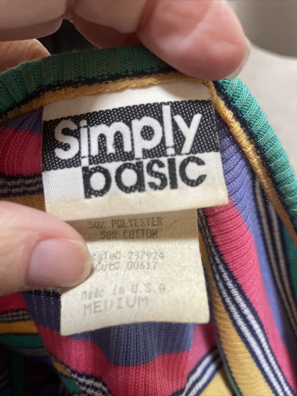 Simply Basic Multi Colored Striped Short Sleeve T… - image 4