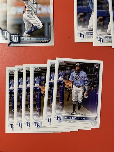 Lotto di carte Vidal Brujan 15 Rookie 2022 Tampa Bay Rays elenco qui sotto - Foto 5 di 5