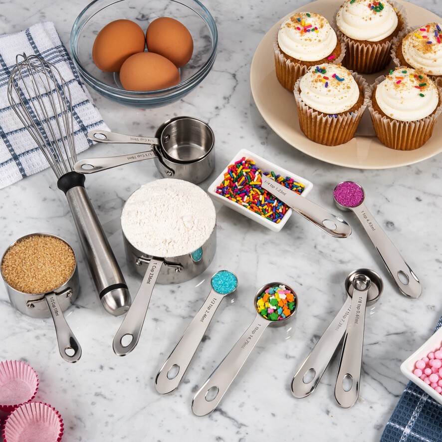 NEW - 10-Piece Stainless Steel Measuring Cups and Spoons Set