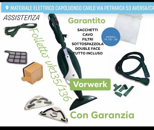 FOLLETTO VK135 ASPIRAPOLVERE CON SPAZZOLA HD13 + TUBO CON KIT PUNTE E  SACCHETTI | eBay