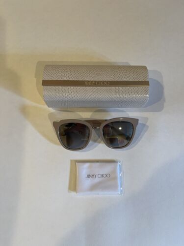 Lentes Jimmy Choo Fabry/S desnudas, espejo de color templos brillantes - gafas de sol nuevas sin etiquetas - Imagen 2 de 11
