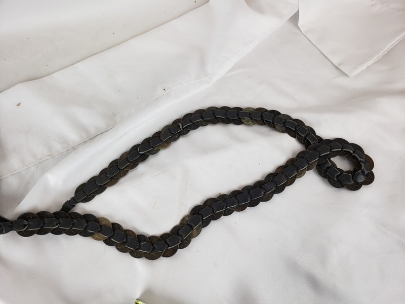 Antique 1920's-1940s Brittish West African Coins on Original Leather belt #3