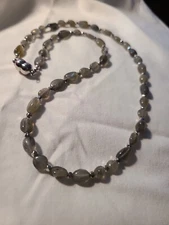 Labradorite free form natural crystal necklace approx 21"