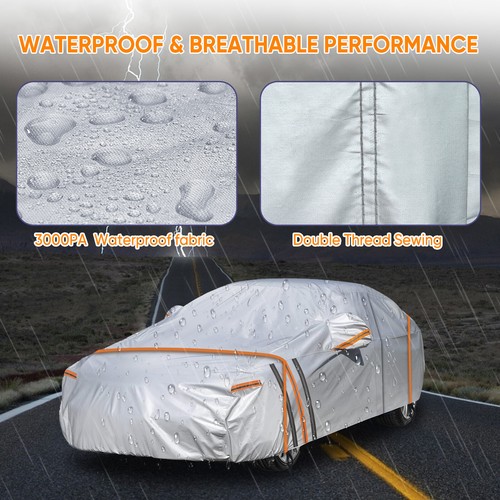 197'' XL Full Sedan Car Cover Waterproof Sun UV Dust Snow Resistant Protection - Bild 3 von 14