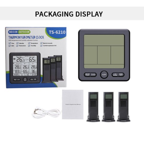 Digital Neu Wetterstation Innen Außen Thermometer Hygrometer mit 3 Außensensor - Bild 11 von 12