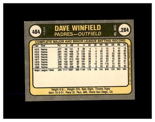 DAVE WINFIELD YOU PICK SEE EVERY CARD INSERTS HUGE SELECTION HUNDREDS ALL DAVE,S - Picture 113 of 257