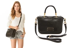 MARC By MARC JACOBS TOO HOT TO HANDLE SMALL BAG Black Leather Crossbody Satchel