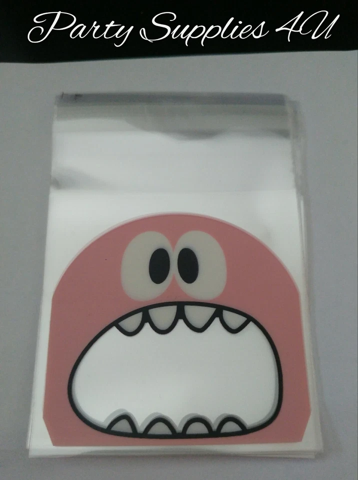 10 peças bolsas de violoncelo Pink Monster biscoito/festa/presente/doce/doce/favor/Halloween/10cm - Imagem 3 de 3