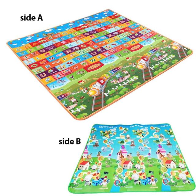 Double-Sided Baby Crawling Play Mat Alphabet Game Rug for Children Puzzle Carpet