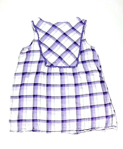 The Childrens Place Girls Purple Plaid Lightweight Blouse Top Sz L(10/12) EUC - Picture 2 of 3