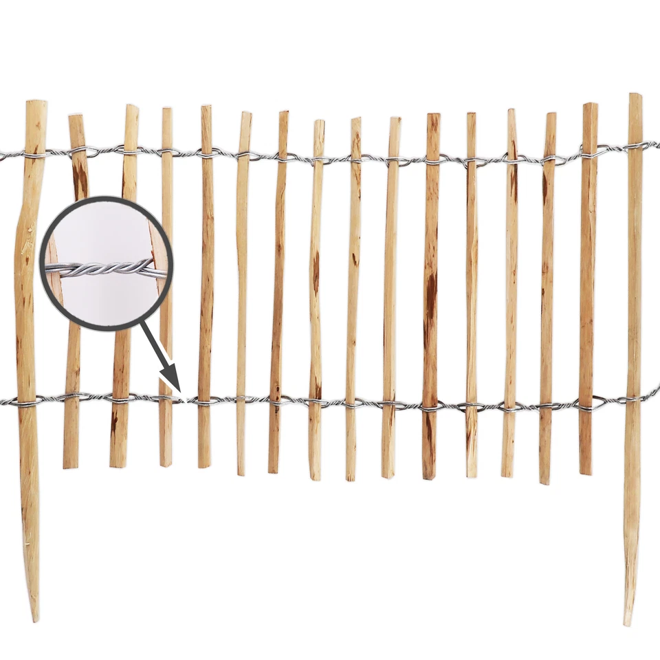 50 m staccionata rollboarder altezza 35 cm distanza doghe 4-6 cm recinzione giardino in legno - Immagine 2 di 4