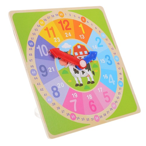 Jacootoys Horloge En Bois Éducative Puzzle Formes Et Numéros - Jouet Apprentissage Temps Pour Enfants 3-6 Ans