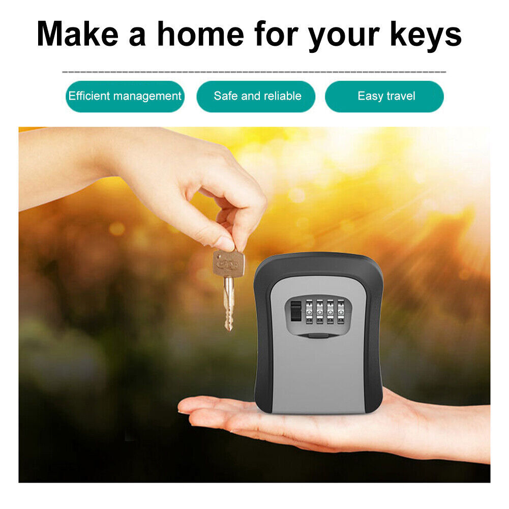 4 Digit Wall Mounted Key Safe Combination Key Safe Outdoor Security Key Lock Box eBay