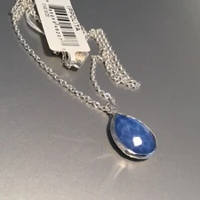 NWT IPPOLITA WONDERLAND STERLING SILVER MINI STONE TEARDROP PENDANT NECKLACE 16”