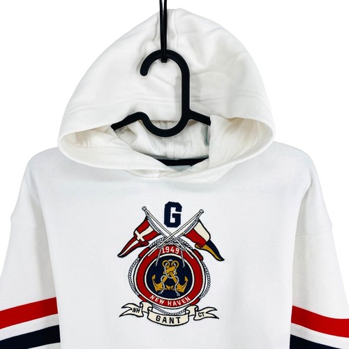 GANT Blanco Navegación Crest Cultivo Sudadera Suéter Talla 9-10 Años 134/140 CM - Imagen 2 de 11