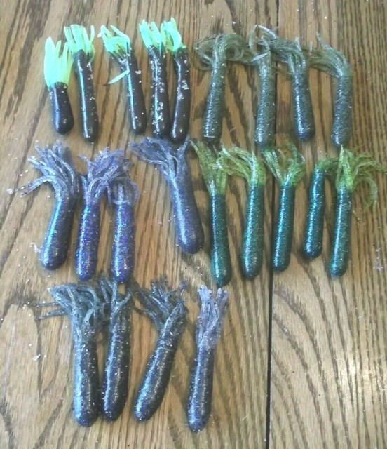 Lot 22 Large Soft Plastic Tubes Bass Fishing PreOwned eBay