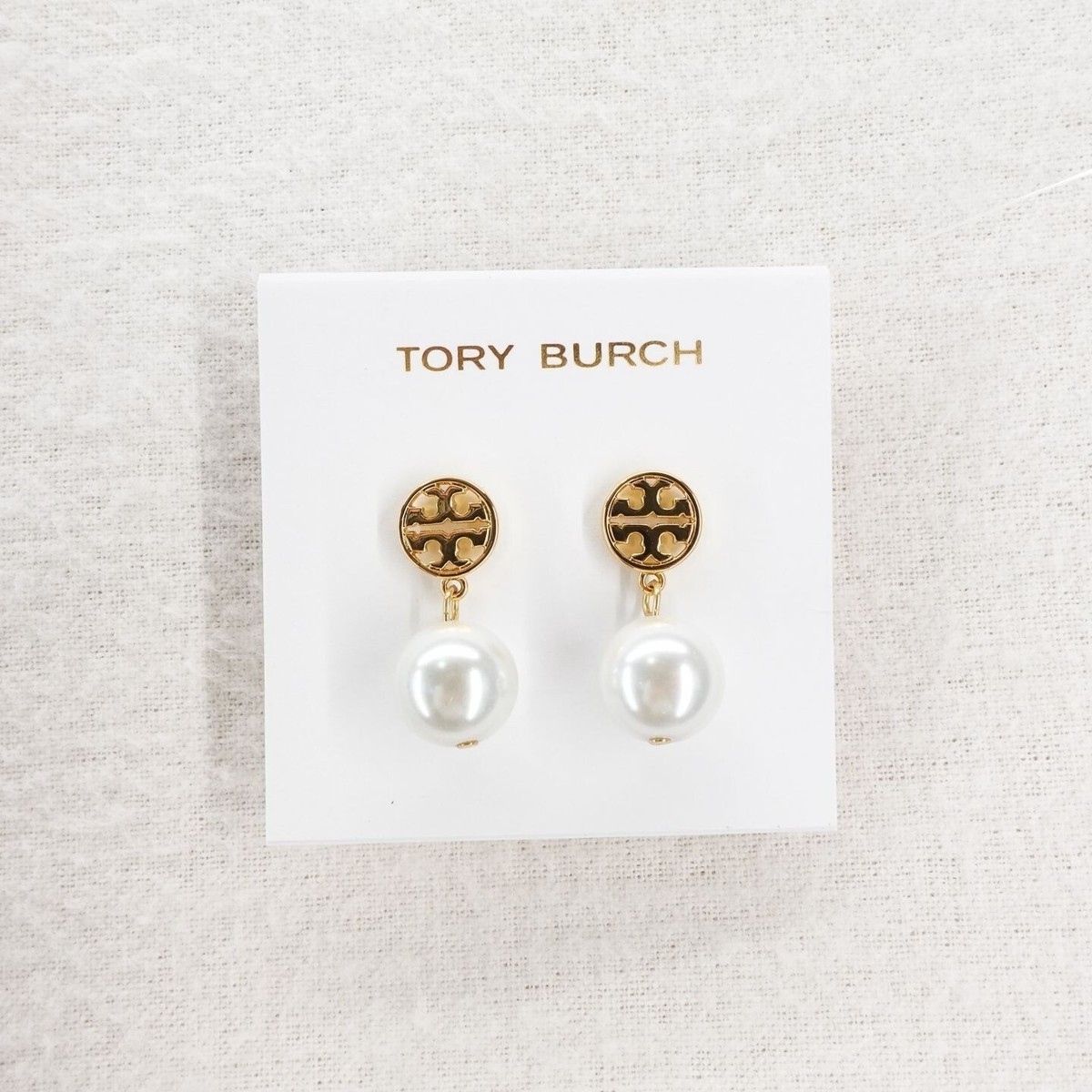 ピアス Tory Burch Miller Earrings Tory Burch Miller Pearl Drop Earrings White/Gold OS | eBay