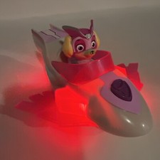 Paw Patrol Mighty Pups Skye's Deluxe Airplane Vehicle Lights Action Figure
