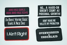 Funny, Adult, Novelty, Ironic, Iron On, Biker Patches, Assorted Styles
