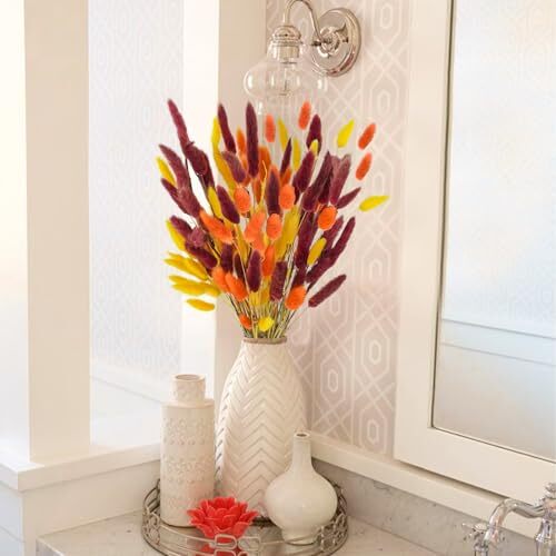 240 Pcs Natural Bunny Tails Dried Flowers 17’’ Dried Lagurus Ovatus Yellow Bu... - Picture 5 of 7