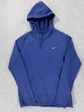 Nike Dri Fit Swoosh Hoodie Sweatshirt Women's Small Blue