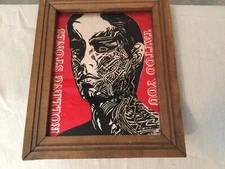 The ROLLING STONES Wooden Framed Carnival Prize MIRROR TATTOO YOU Vintage 1981
