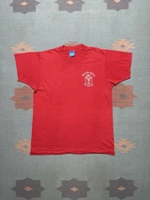 Vintage 80s graphic t shirt Bermuda college crest screen stars soft worn large