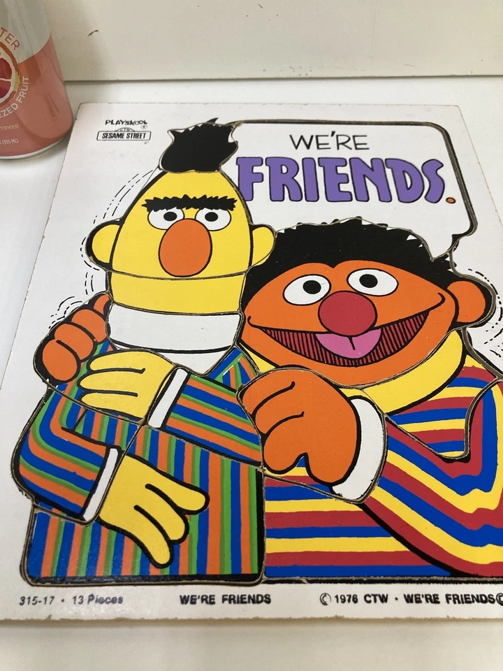 2 Wooden 1976 Vintage Playskool Sesame Street Puzzles . 9.5”x11.5” - Image 2 of 4