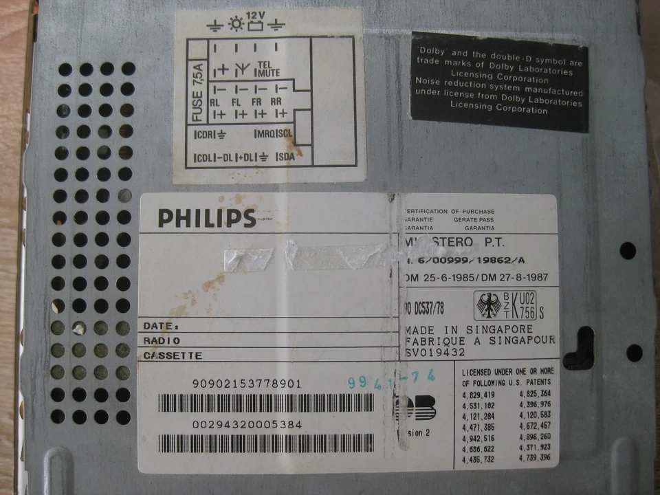 PHILIPS DC537 Autoradio mit Cassette Kassette Vintage Opel Oldtimer 80er Jahre - Bild 3 von 4