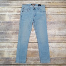 Ring of Fire Jeans Boys 16 Slim Stretch Light Wash Straight Leg Faded Distressed