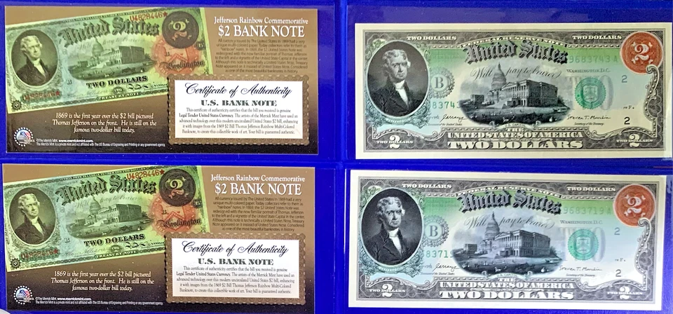 2017 $2 Jefferson Rainbow – Merrick Mint Colorized (Possible Serial Error) - Image 2 of 4