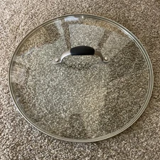 Cooking With Calphalon Replacement Glass Lid Cover 12” Silicon Handle Nice!