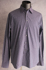 Prada Men's Dress Shirt Size 44 17 1/2 Blue Made In Italy