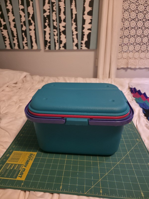 Vintage Eagle Craftstor Sewing Craft Storage Organizer Teal Purple Pink 15" Wide