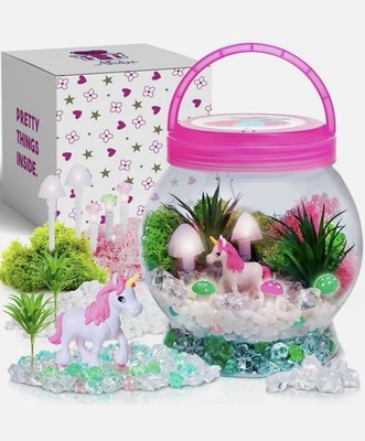 DIY Leucht Einhorn Terrarium Kit Kinder Kids Aktivität Handwerk in Geschenkbox
