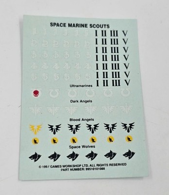 Transfer Sheets Scouts Space Marines Decals Warhammer 40K 99510101088