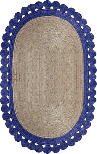 Alfombra ovalada corredor de yute ecológica decoración del hogar alfombra trenzada moderna alfombra de tejido plano - Imagen 3 de 6