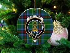 Galloway Clan Scottish Tartan Crest Ceramic Ornament