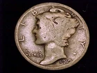 1919-S Mercury Dime, About Good Grade.