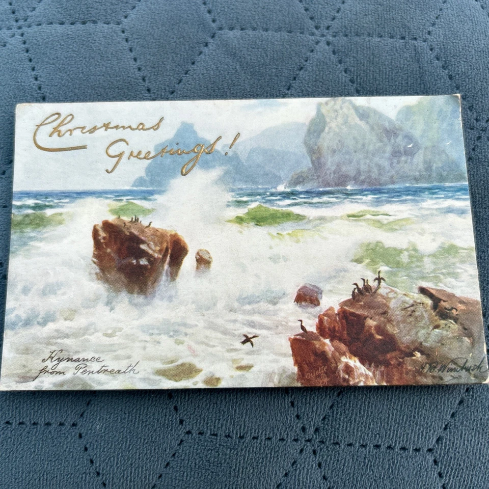 6x HOLD TO THE LIGHT CHRISTMAS GREETINGS 1902 PROSIT NEUJAHR  - Image 4 of 4