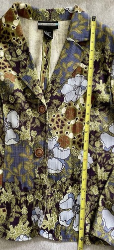 Requirements Women’s Sz Large Vintage Multicolored Floral Blazer Jacket - Picture 4 of 6