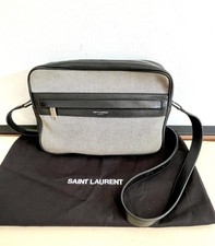 Sac à Bandouillère Yves Saint Laurent Camp Camera en toile marron et cuir noir